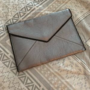 Rebecca Minkoff Metallic Silver Envelope Clutch